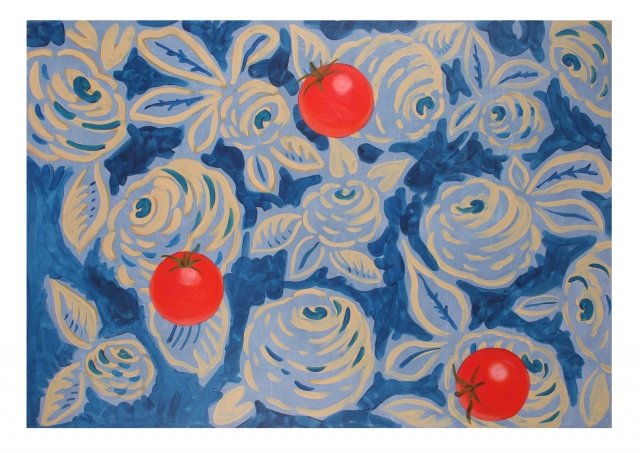 Pomidory na niebieskim