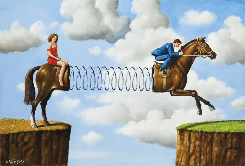 The grass is greener / olej i akryl 