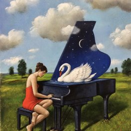 Red White and Blue / akryl i olej na płótnie