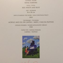 Red White and Blue / akryl i olej na płótnie