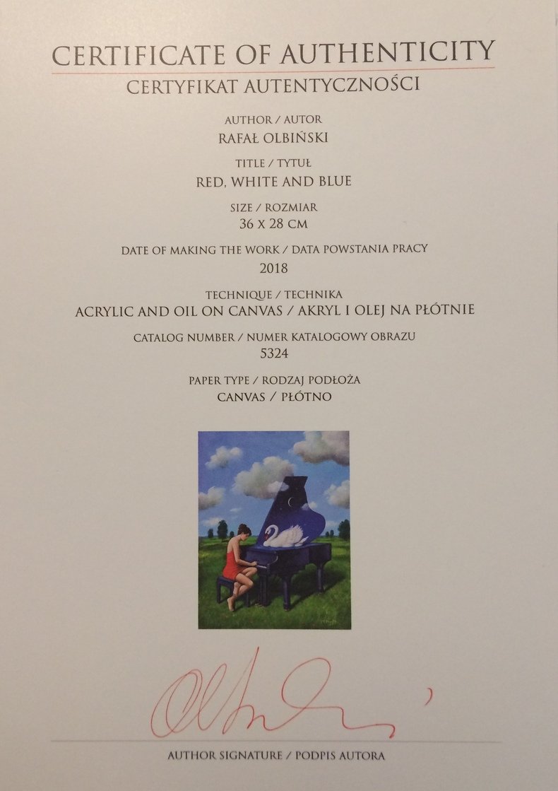 Red White and Blue / akryl i olej na płótnie