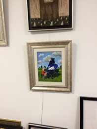 Red White and Blue / akryl i olej na płótnie