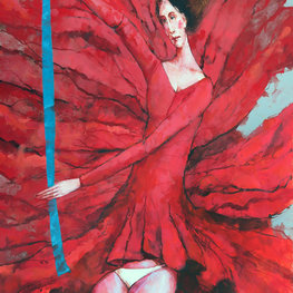 z cyklu Uniesienia Postać z niebieską szarfą