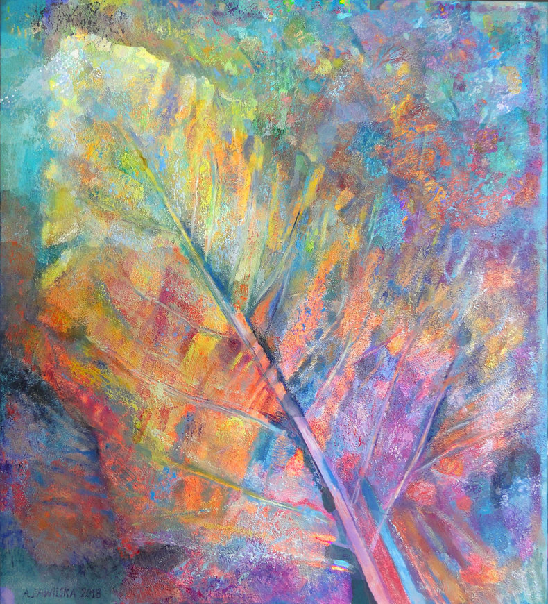 Samotny jesienny liść