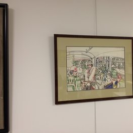 Walizka - tusz, flamaster, akwarela