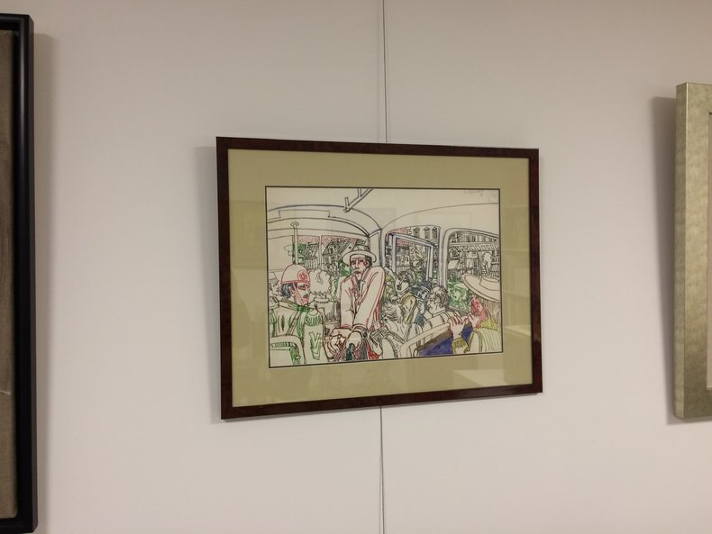 Walizka - tusz, flamaster, akwarela