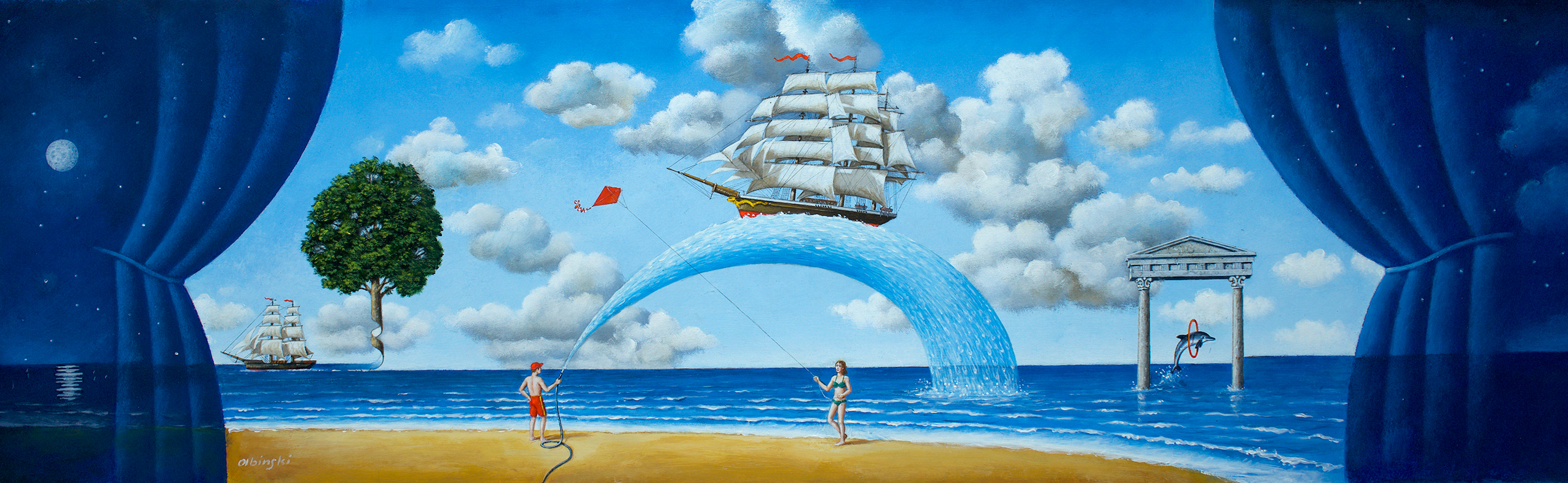 Marriage with the sea / olej i akryl na płótnie