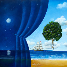 Marriage with the sea / olej i akryl na płótnie