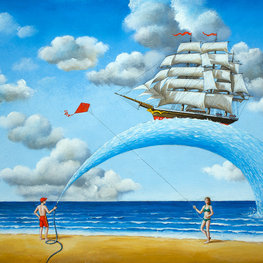 Marriage with the sea / olej i akryl na płótnie