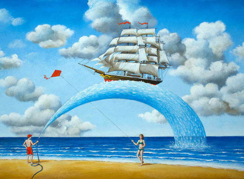 Marriage with the sea / olej i akryl na płótnie