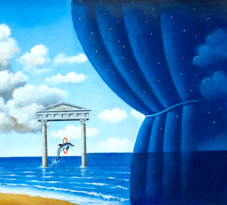 Marriage with the sea / olej i akryl na płótnie