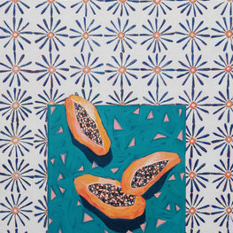 Papaje na turkusowym stole