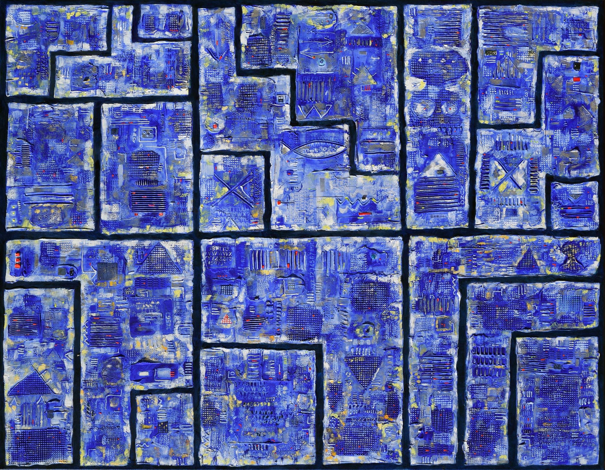 Obraz niebiesko-biały