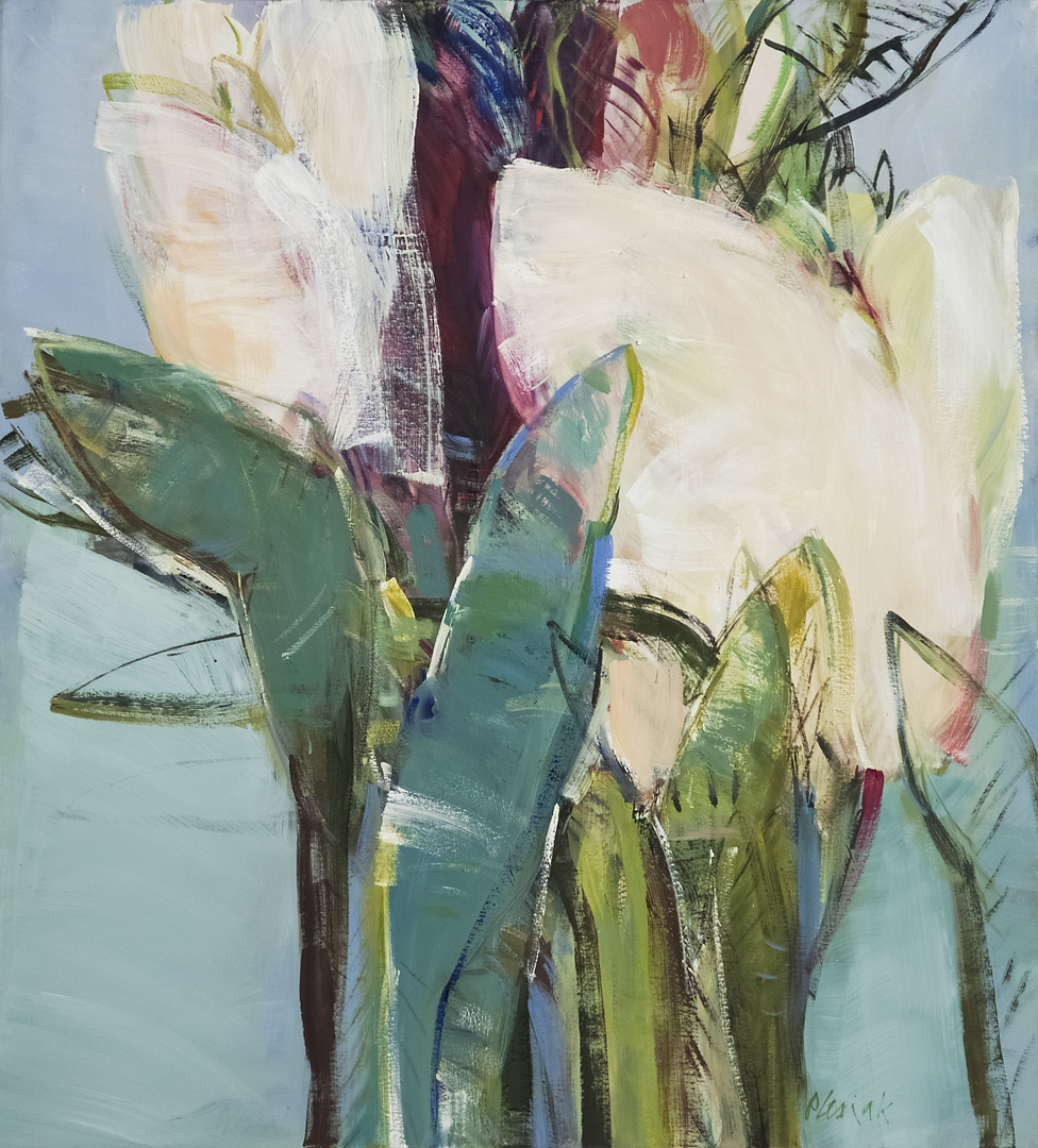 Białe tulipany - Inkografia