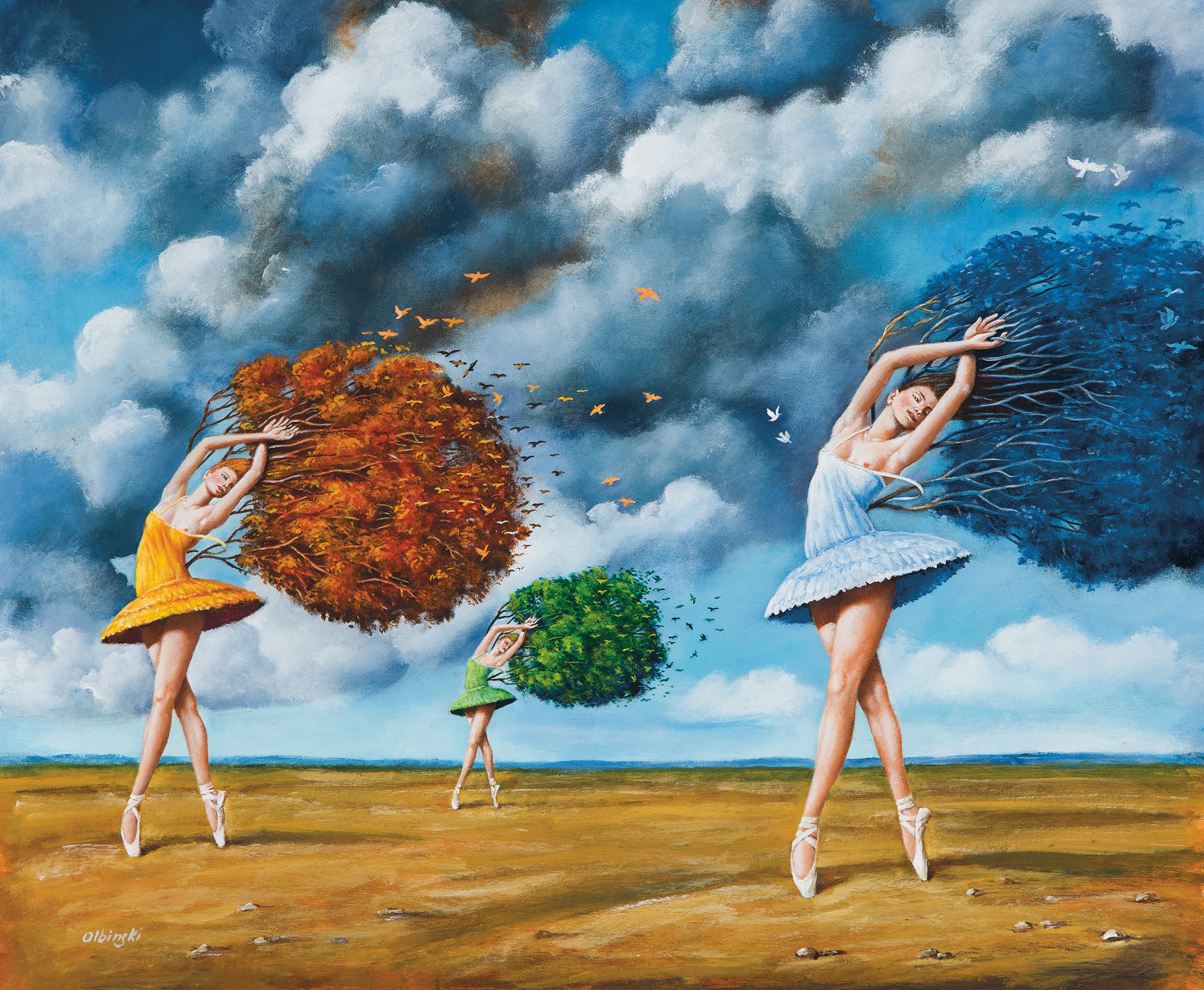 The Shape of Color Green - akryl i olej na płótnie