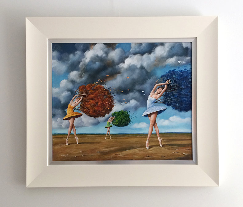 The Shape of Color Green - akryl i olej na płótnie