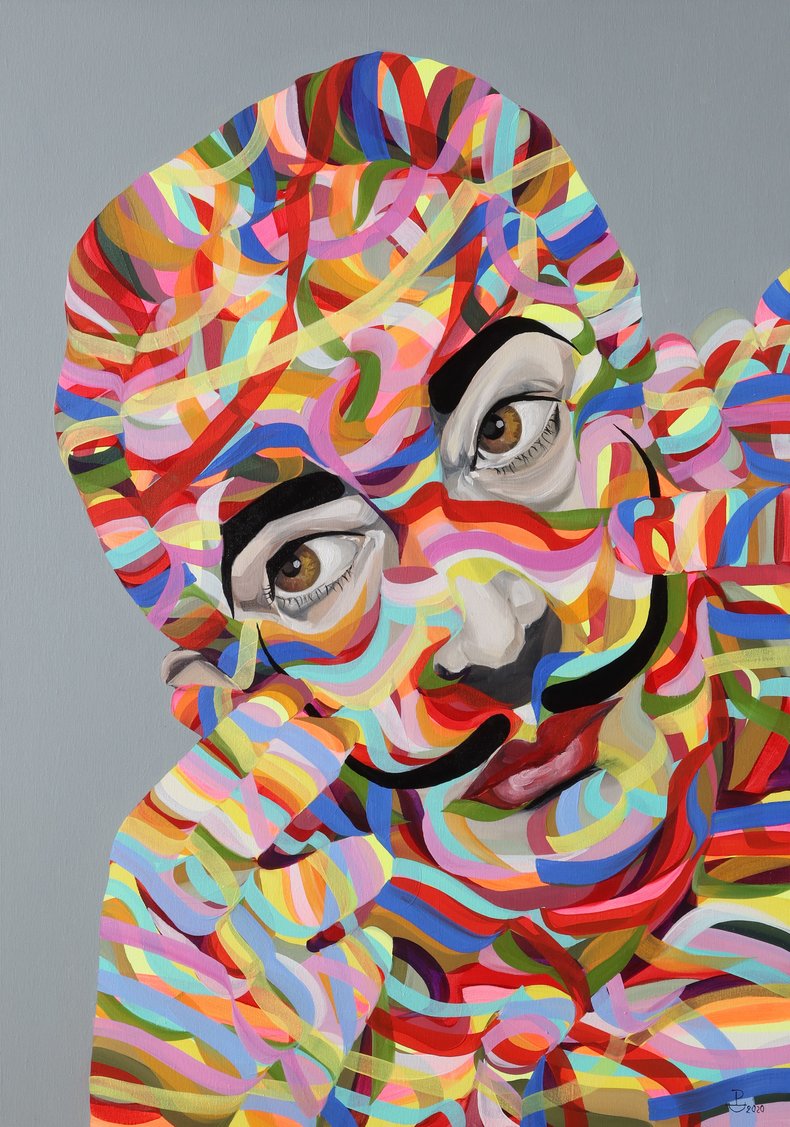 Tęczowy Dali podkręca wąsy. 