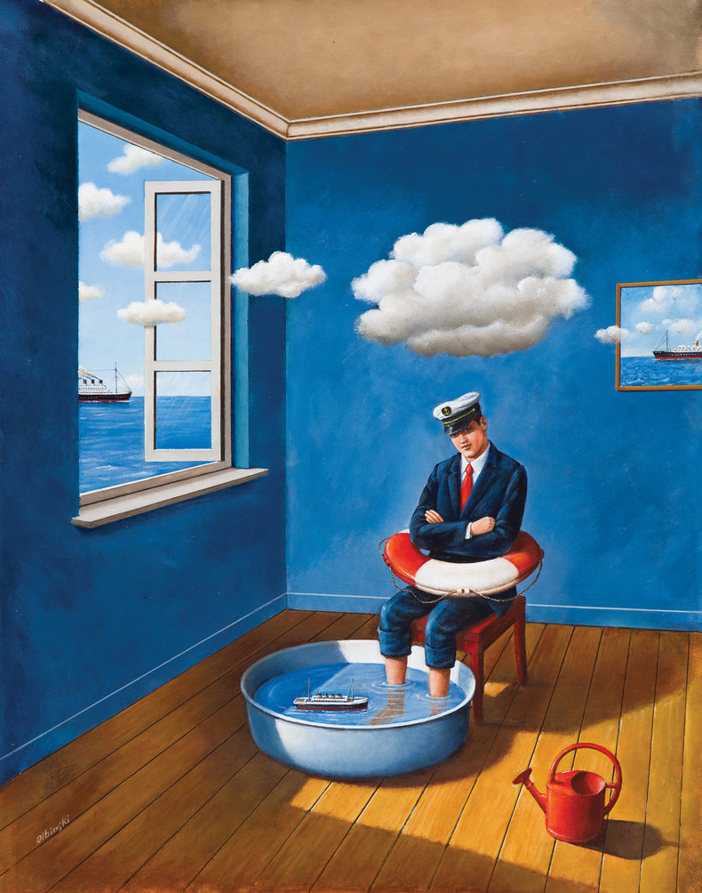 Captain of the High Seas - akryl i olej na płótnie