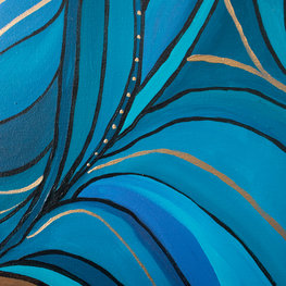 Budda medytujący w niebieskiej szacie