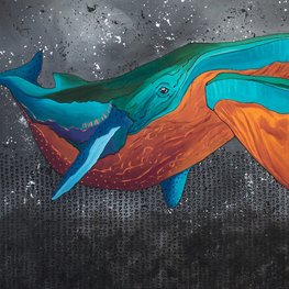 Idealna oceaniczna miłość niebieskich wielorybów