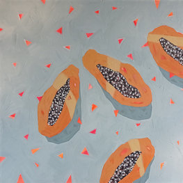 Papaje na szarym tle