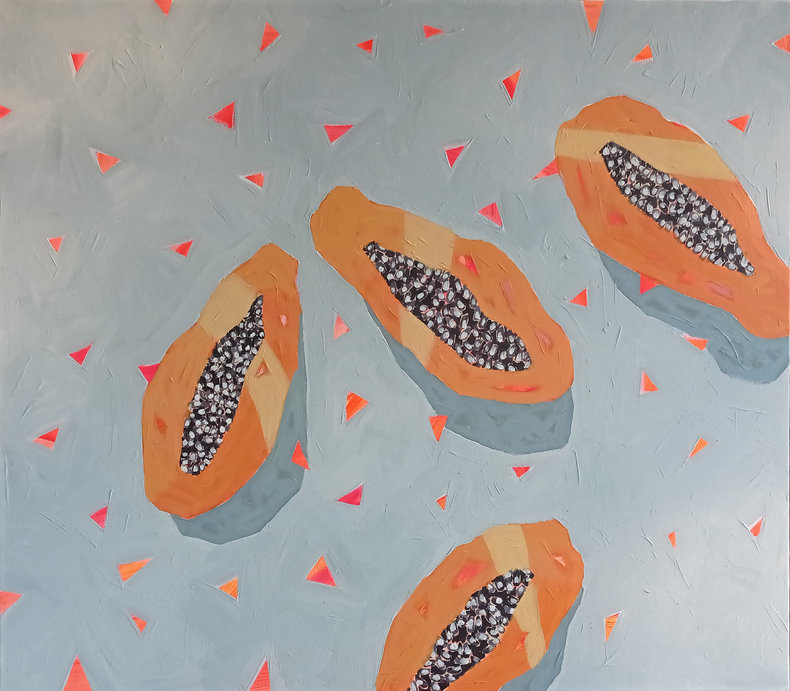 Papaje na szarym tle