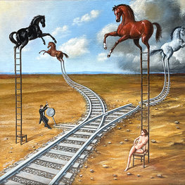 Podróż do Reims / olej i akryl na płótnie