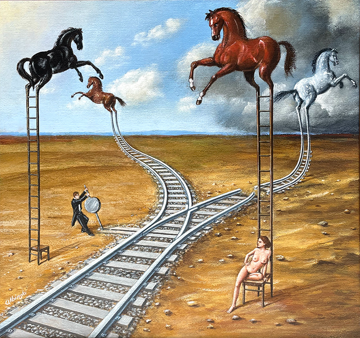 Podróż do Reims / olej i akryl na płótnie