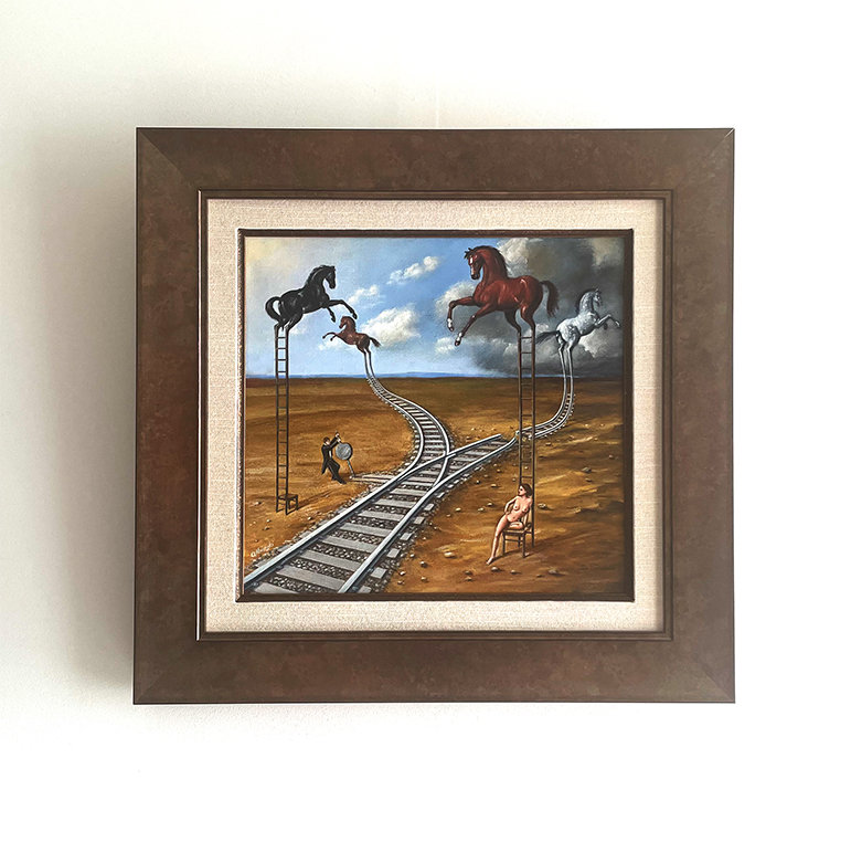 Podróż do Reims / olej i akryl na płótnie