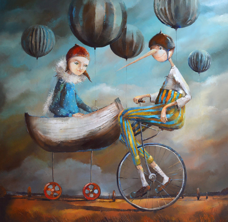 Wyprowadzając balony na spacer