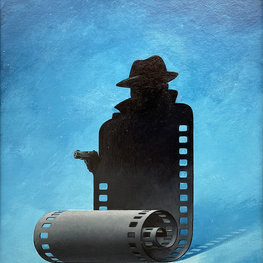 Detective Stories - Book cover - akryl na kartonie