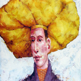 Postać w żółtym berecie