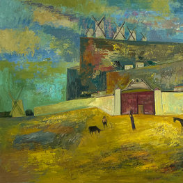 Pejzaż hiszpański z bramą