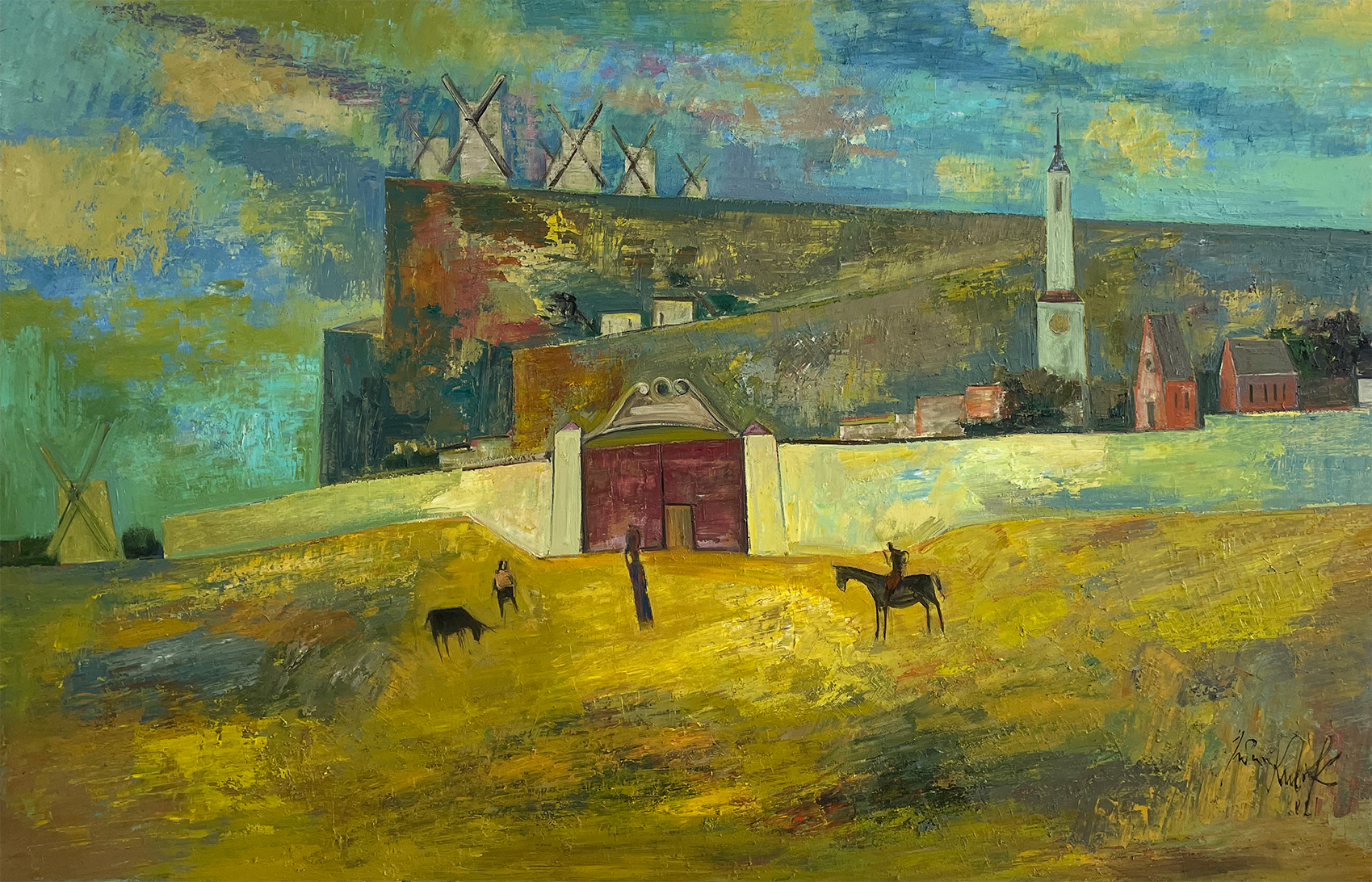 Pejzaż hiszpański z bramą