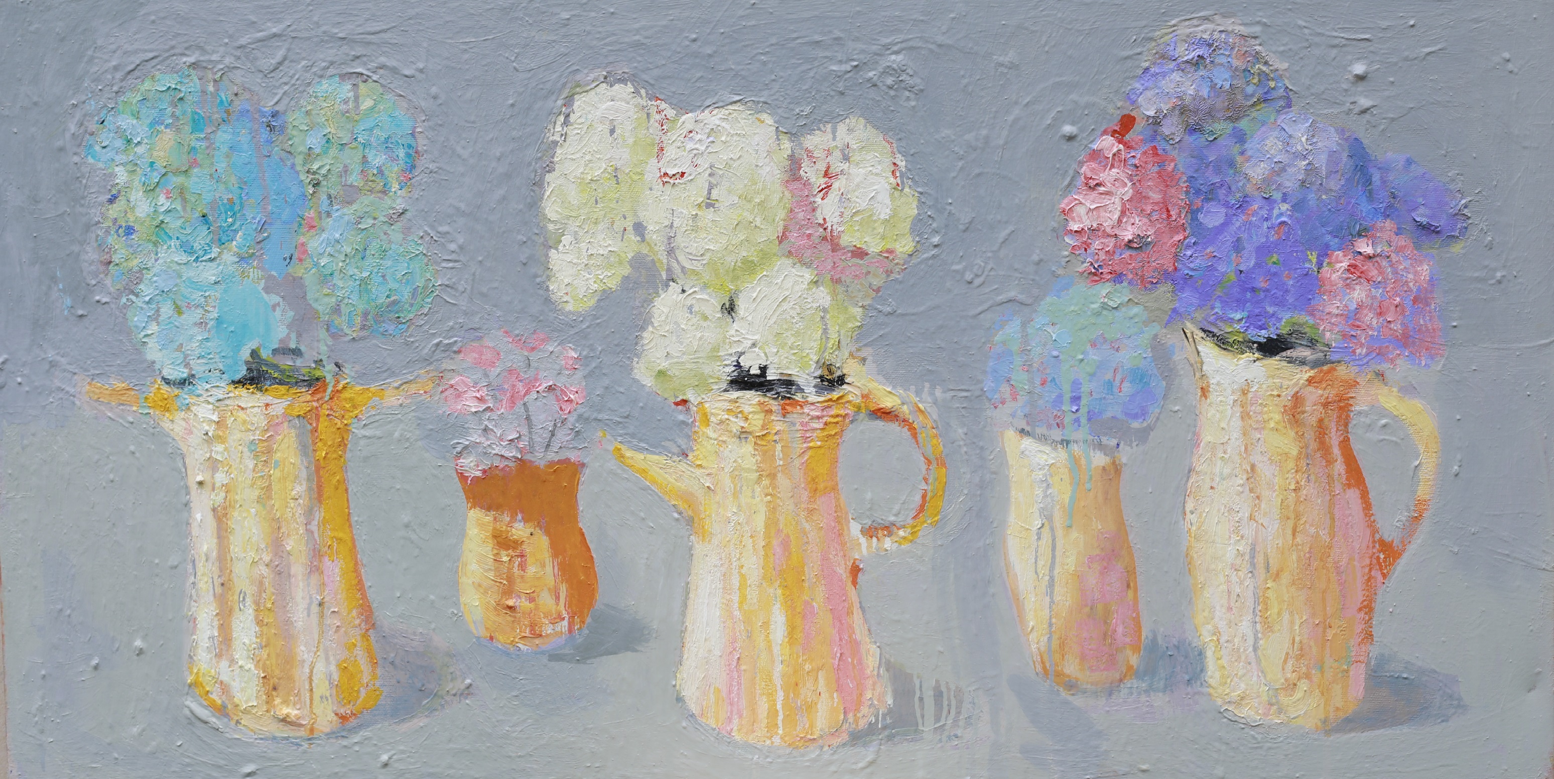 Martwa natura z hortensjami w szarościach