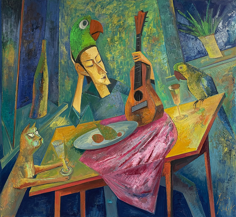 Wieczór kota z papugami