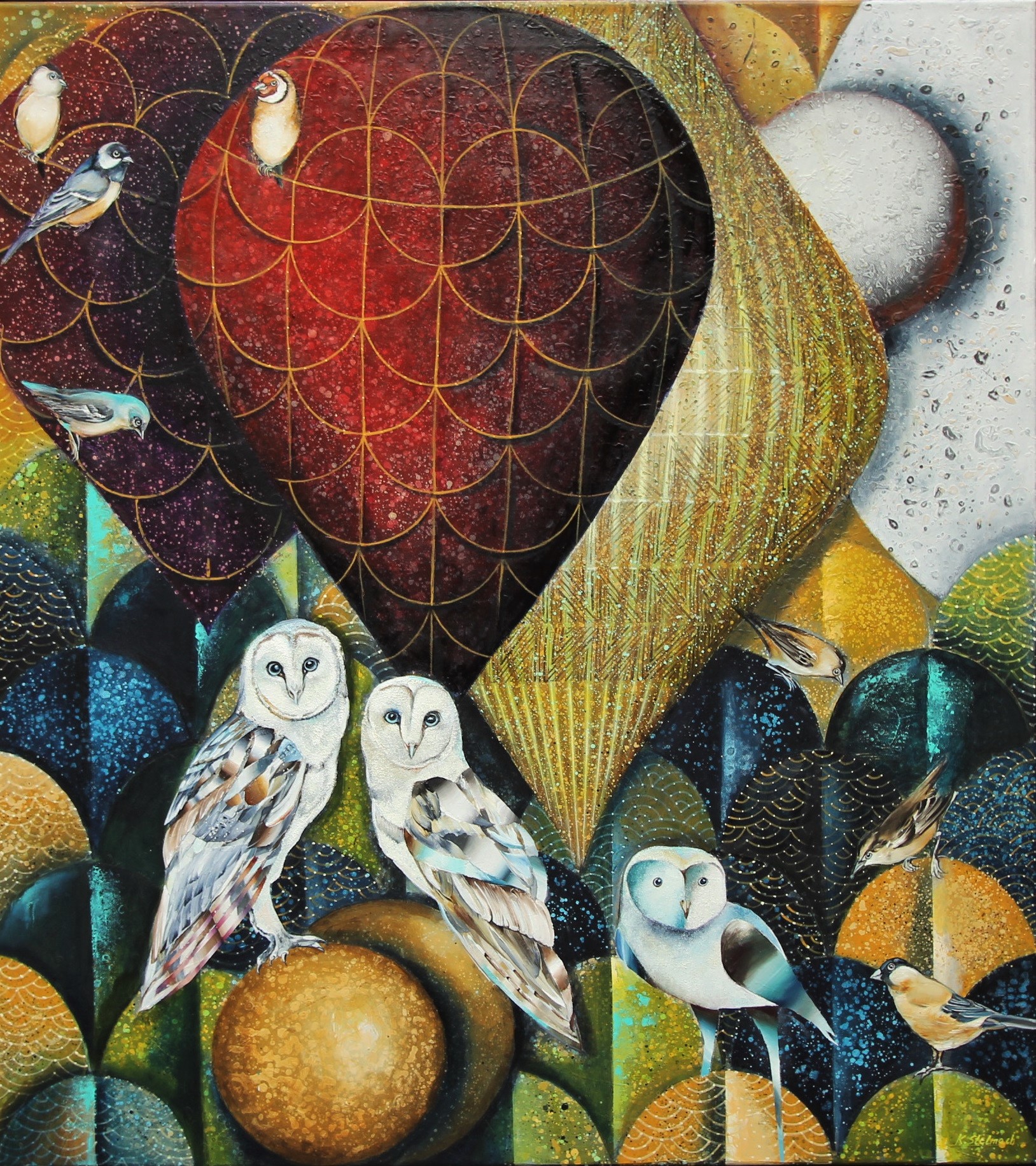 Kompozycja ze złotą kulą