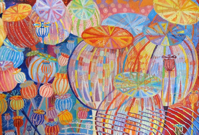 Kompozycja z makówkami