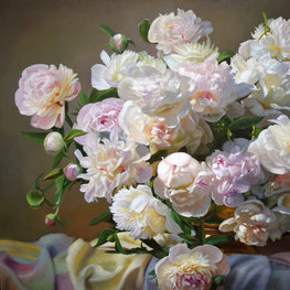 Bukiet rozwichrzonych peonii