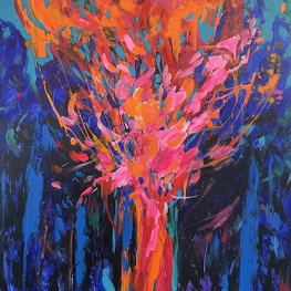 Pejzaż z czerwonym drzewem