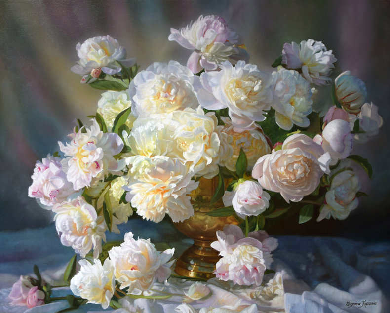 Peonie żółto-fioletowe 