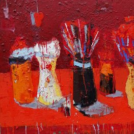 Na czerwonym obrusie