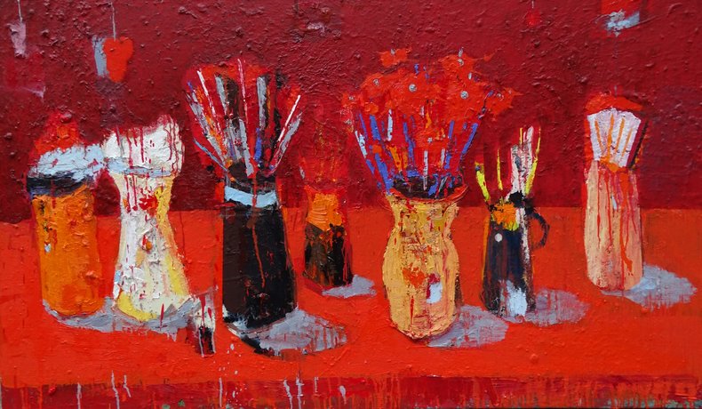 Na czerwonym obrusie