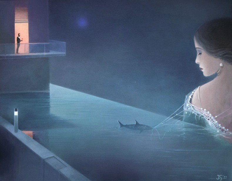 Marzyciel - akryl na płótnie