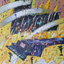 Fortepian na żółtej scenie