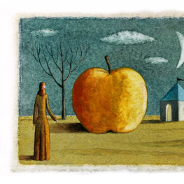 Pejzaż z jabłkiem