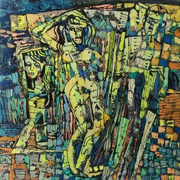 Very cheerful family on the beach