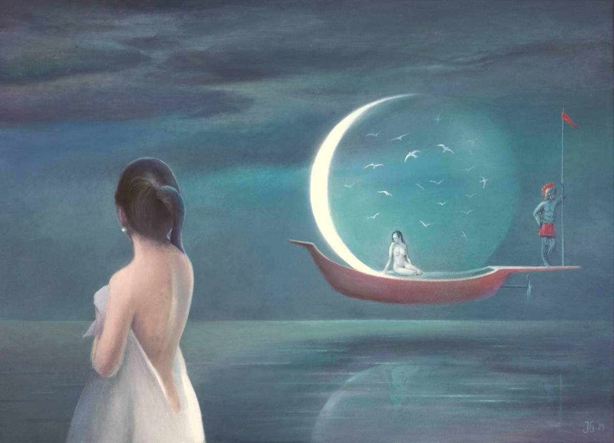 Zakładniczka nocy - akryl na płótnie