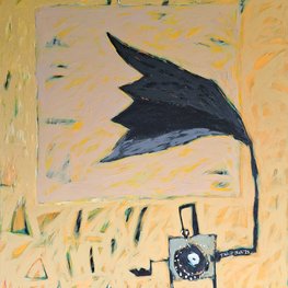 Patefon na żółtym tle