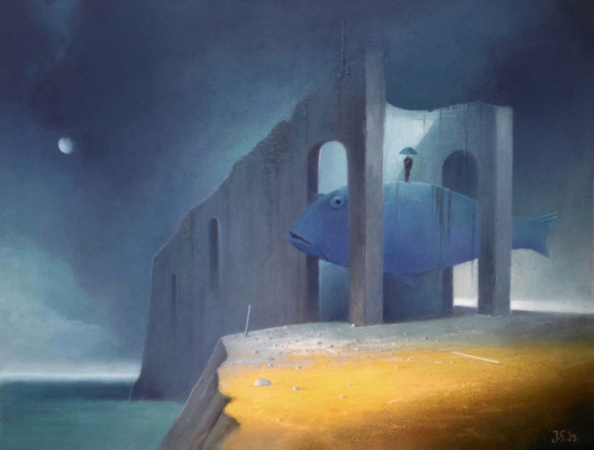 Czekając na deszcz - akryl na płótnie